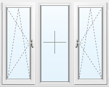 Окно трехстворчатое поворотно-откидное/глухое/поворотно-откидное 1800х1440 мм